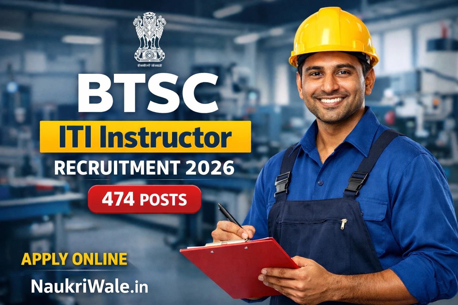 BTSC ITI instructor recruitment 2026 NaukriWale.in
